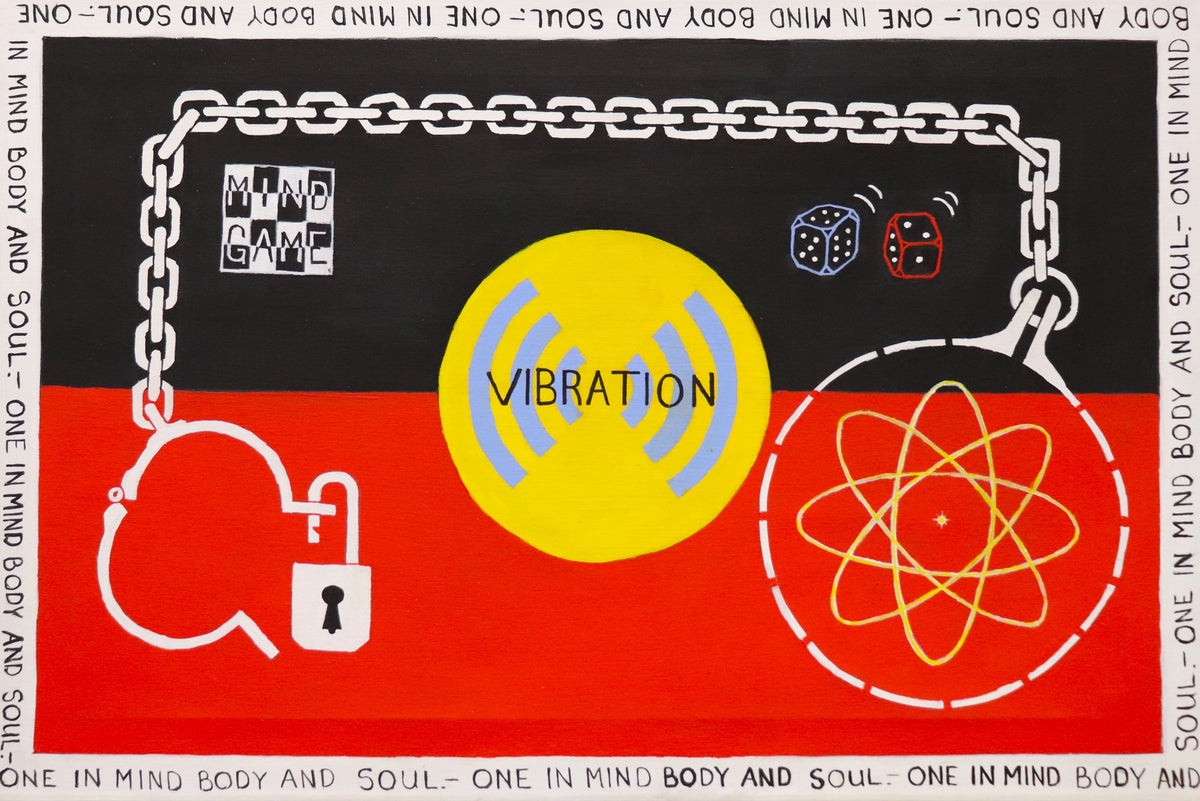 131-25 Heisenberg - the uncertainty principle - a voice. 90x60cm acrylic on canvas