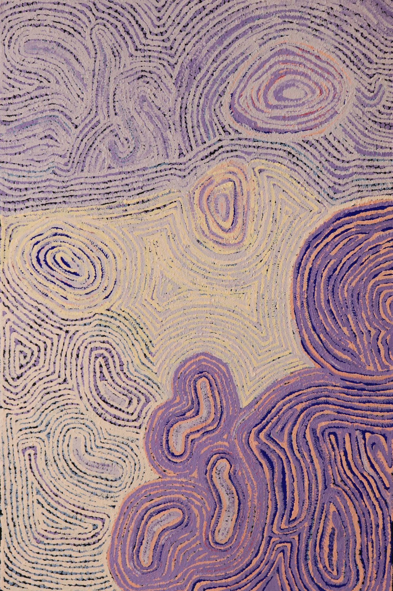 188-25 Salt Water Lakes and Clay Pans - Tanami to Lake Gregory. 90 x 60 Acrylic on Canvas