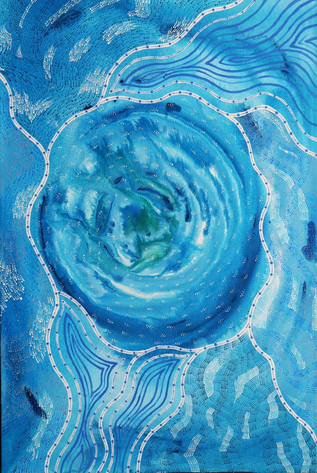 55-26 Garrwarri - Flowing Waters. 90x60cm acrylic on canvas