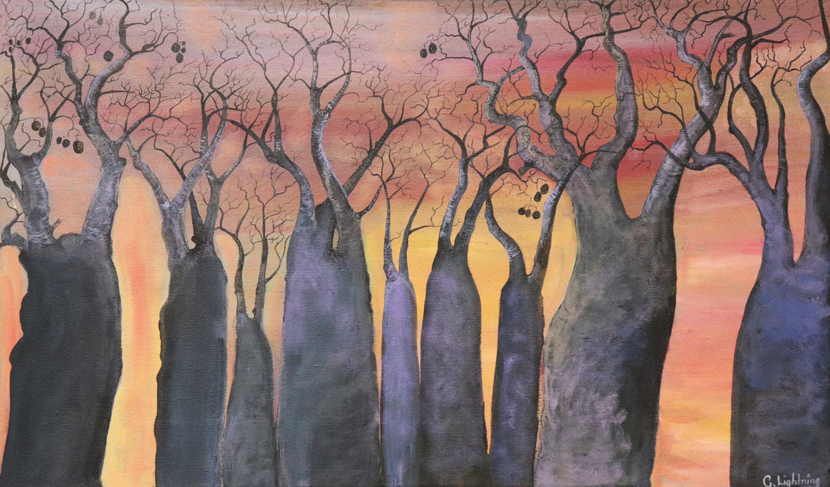 57-26 Colours of my Country in my Heart - Boab Family. 75x45cm acrylic on canvas
