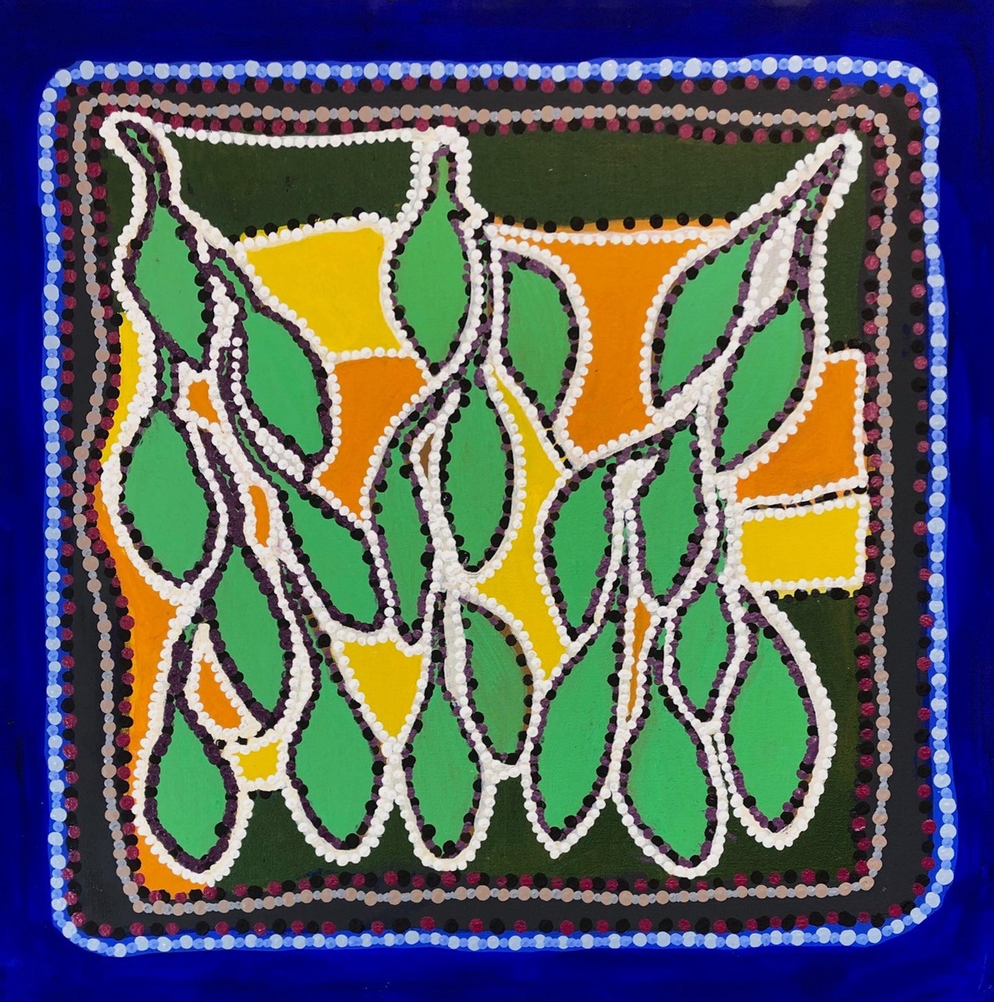 118-25 Bush Banana. 50cm x 50cm. Acrylic on canvas