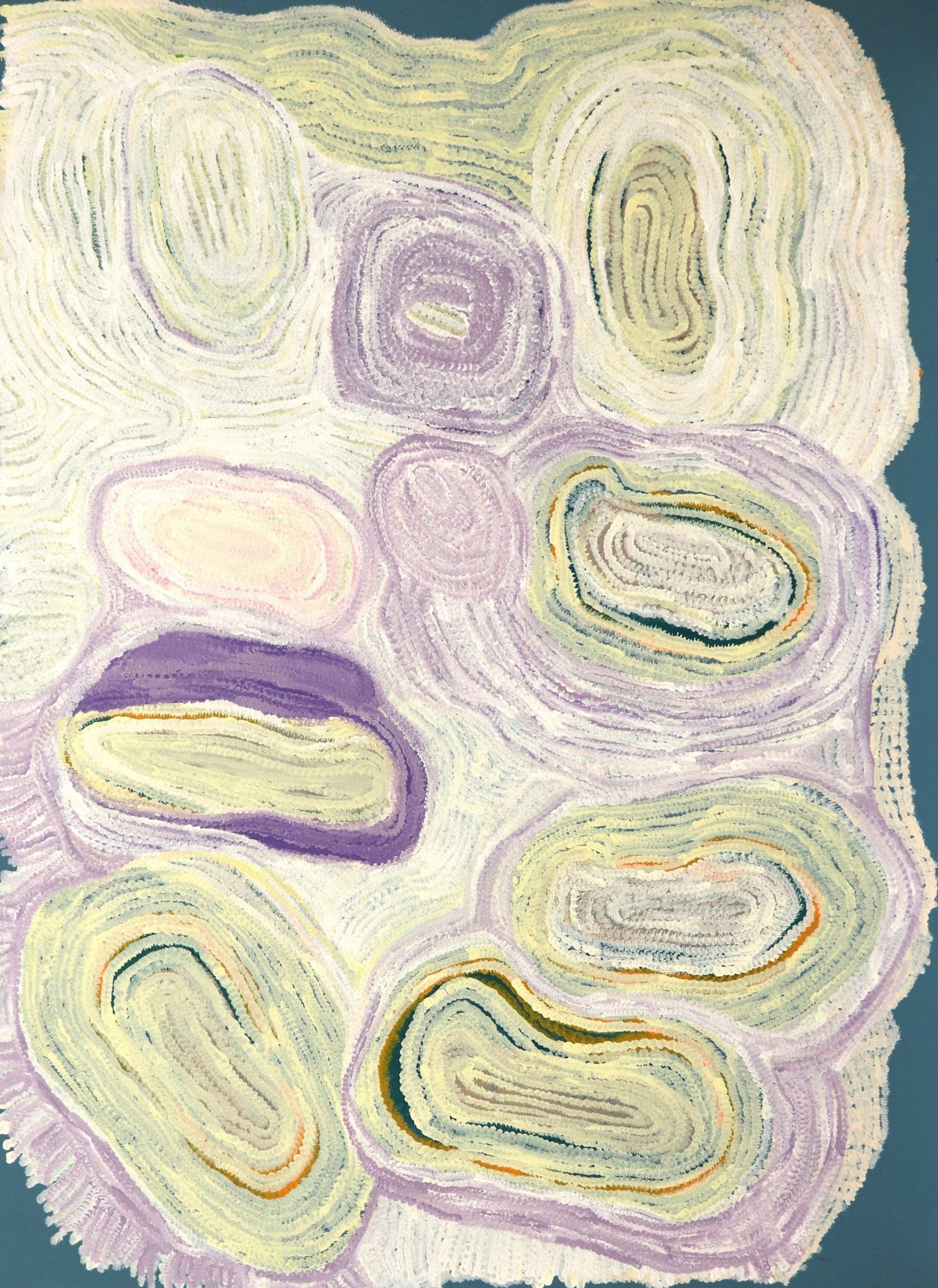 62-26 Salt Water Lakes and Clay Pans - Tanami to Lake Gregory. 120 x 90 cm acrylic on canvas