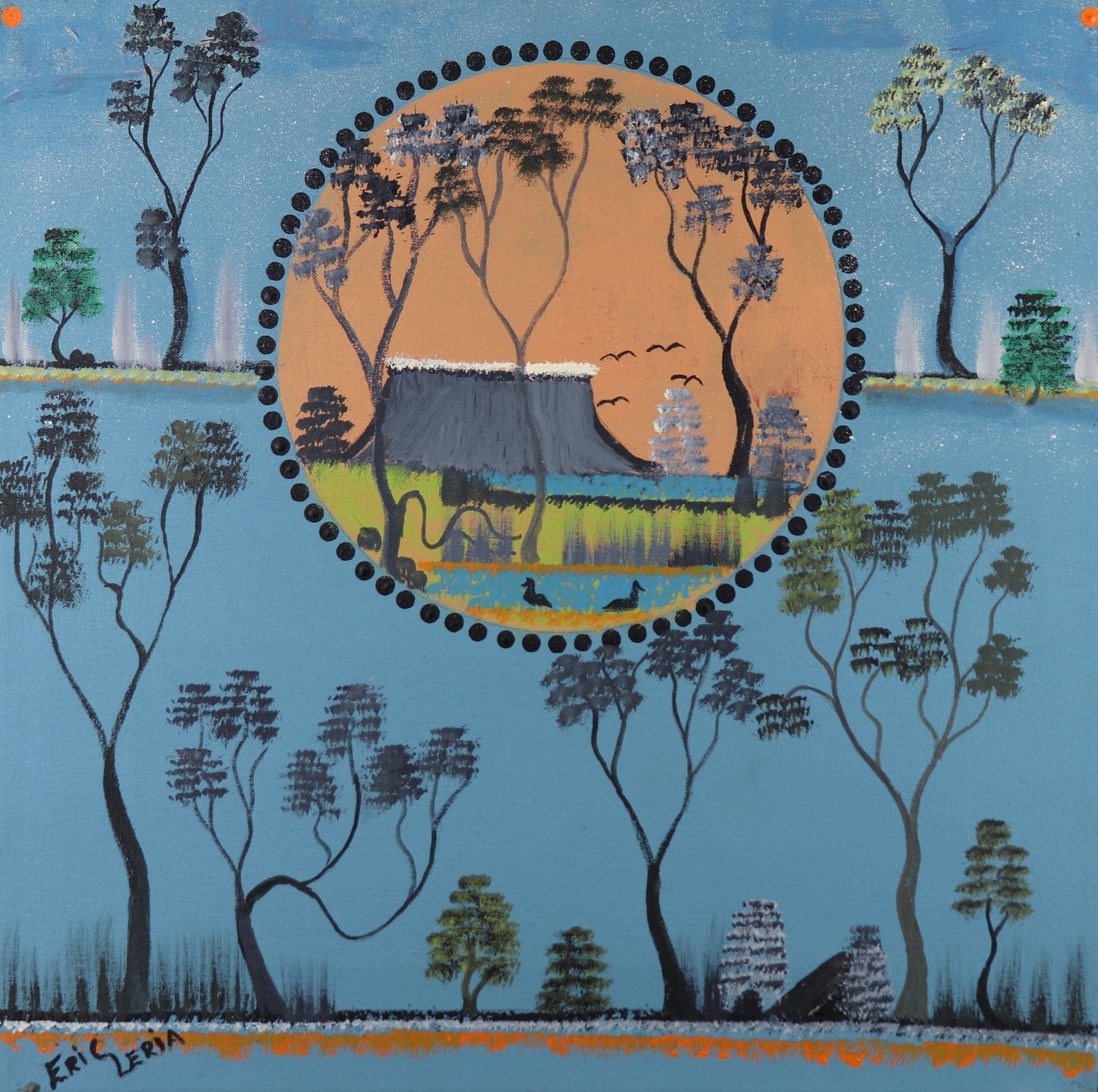 228-26 Louisa Downs Station - My country is always with me. 50x50cm acrylic on canvas