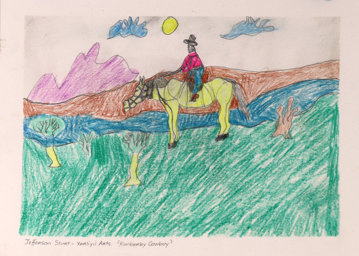 348-26 Kimberley Cowboy. 28 x 38cm Pencil/Pen on Archival Paper