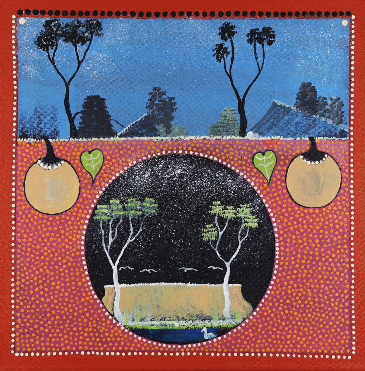 379-26 Bush Tucker Plants. 50x50cm acrylic on canvas