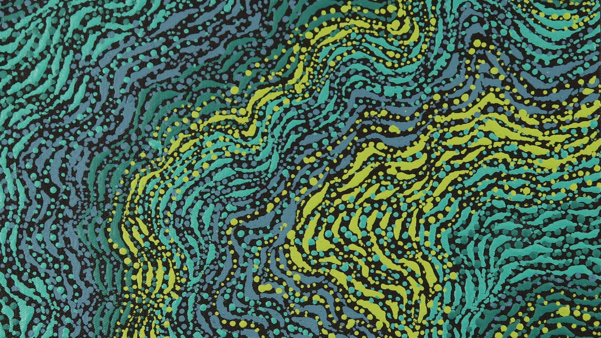 378-26 Living Water - Two Cultures. 30x30cm acrylic on canvas