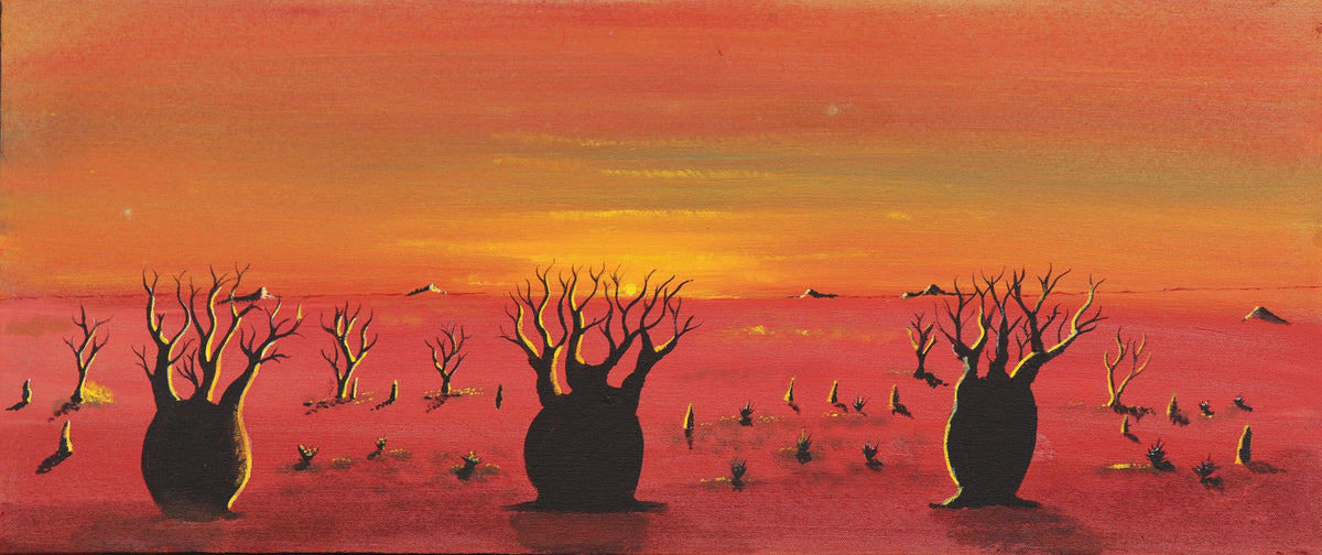 426-26 Jumulu or Jamarlu - Kimberley Boab Tree. 30x70cm acrylic on canvas