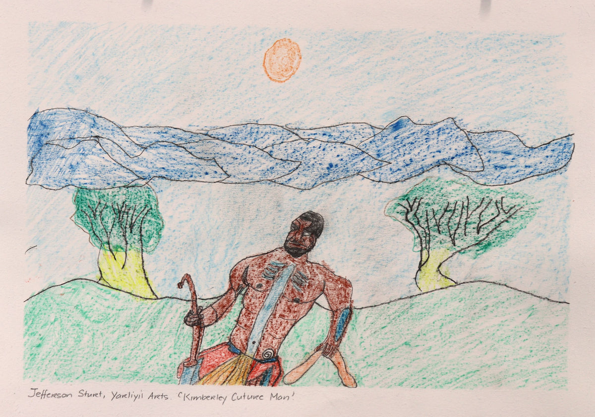 455-26 Kimberley Culture Man. 30 x 42cm Pencil/Pen on Archival Paper