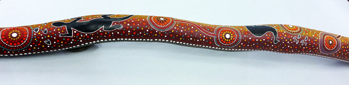 409-26 Hand Crafted Didgeridoo. 93cm acrylic on wood