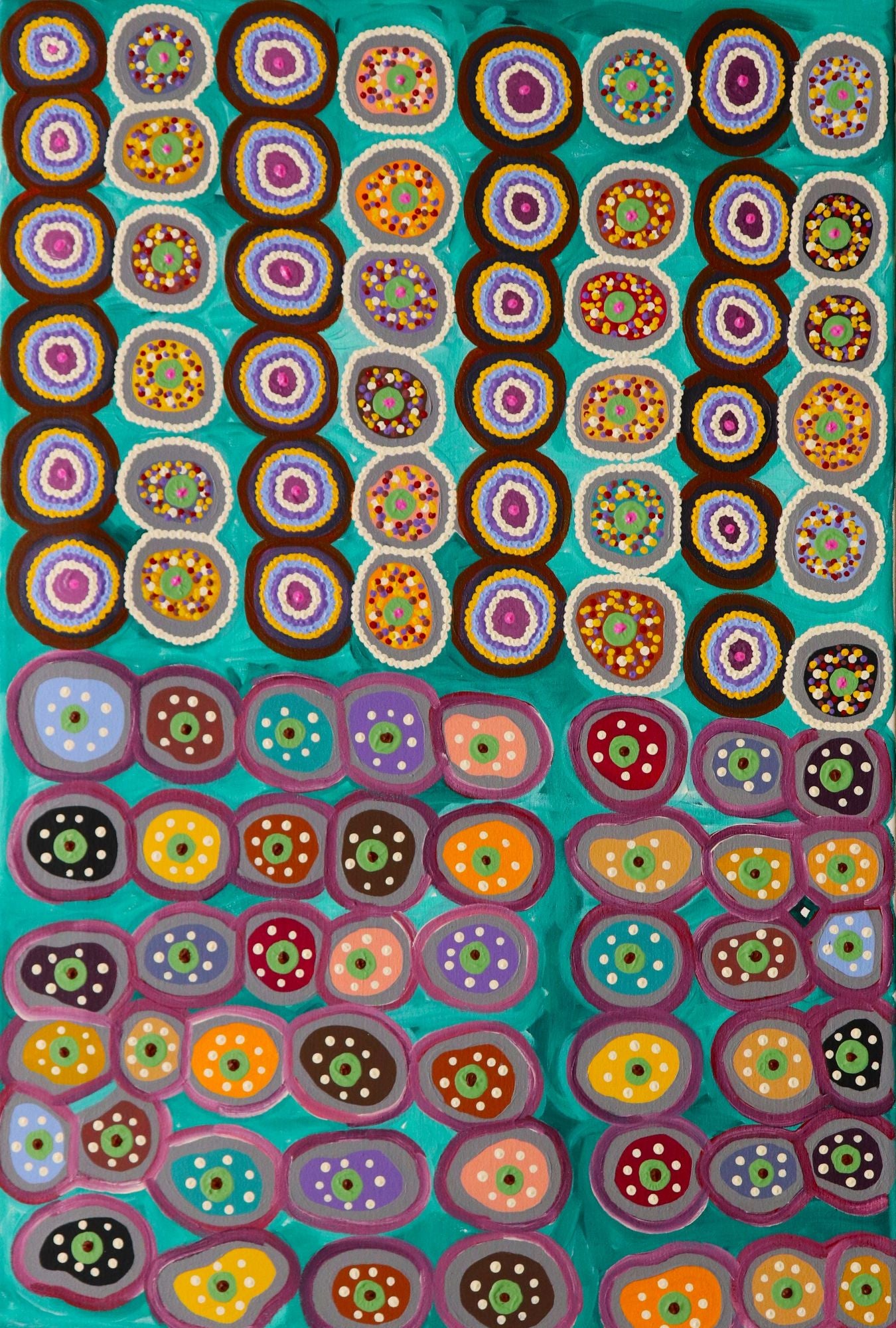 142-25 Colours of my Country - Stones in every Colour.  90 x 60 Acrylic on Canvas