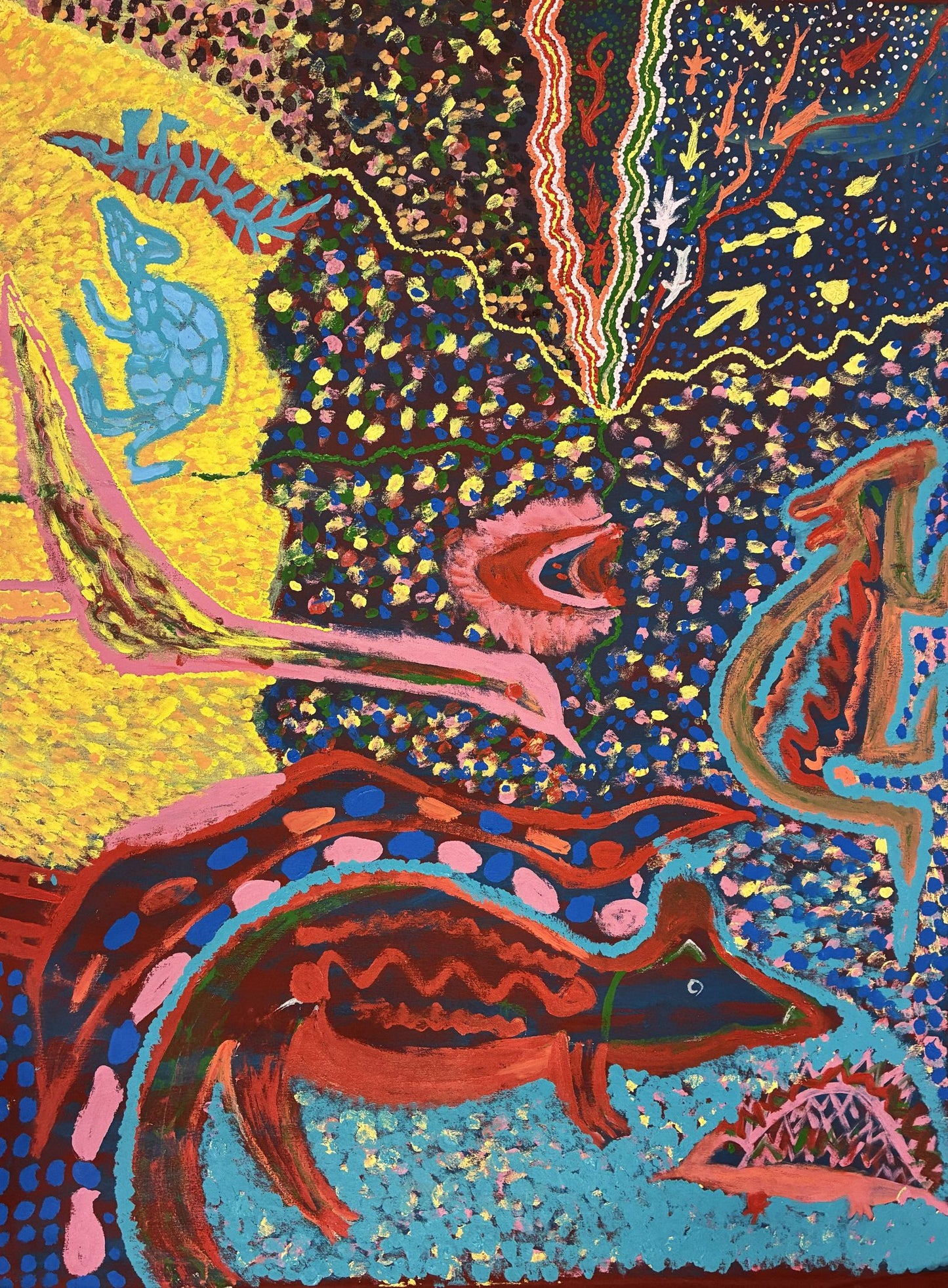 193-16 Mill Creek Story. 120 x 90cm: acrylic on canvas