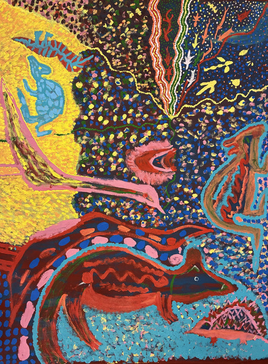193-16 Mill Creek Story. 120 x 90cm: acrylic on canvas
