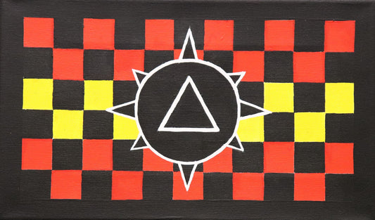 197-25 Black Sun. 50 x 30 Acrylic on Canvas