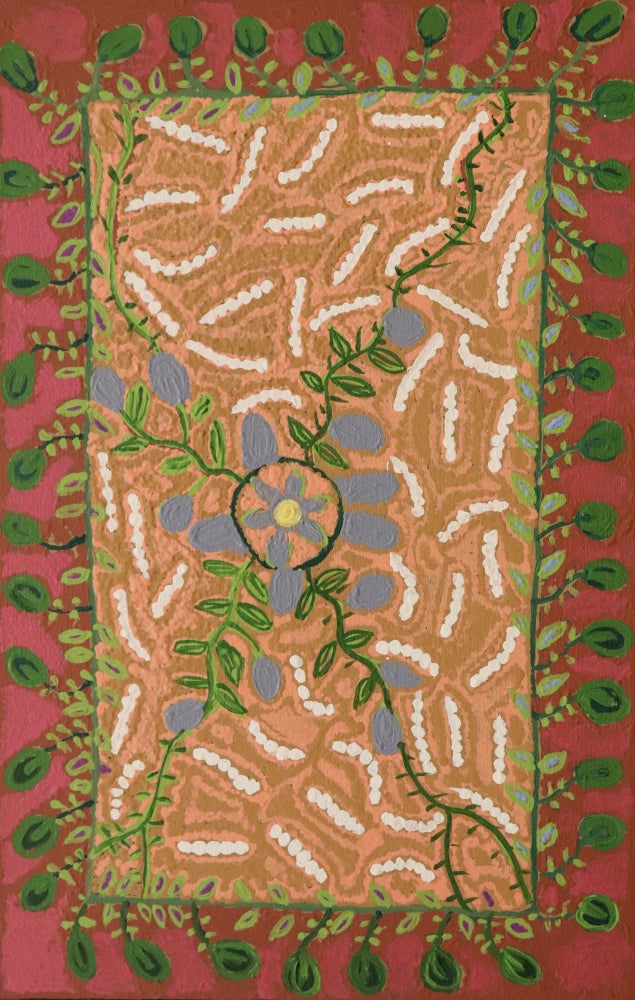 203-25 Bush Potatoes and Witchetty Grubs. 70 x 45 Acrylic on Canvas