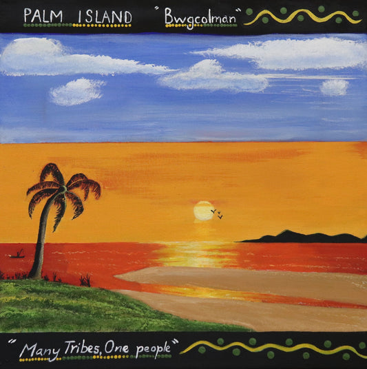 230-25 Bwgcolman - Palm Island - many tribes, one people. 50 x 50 Acrylic on Canvas
