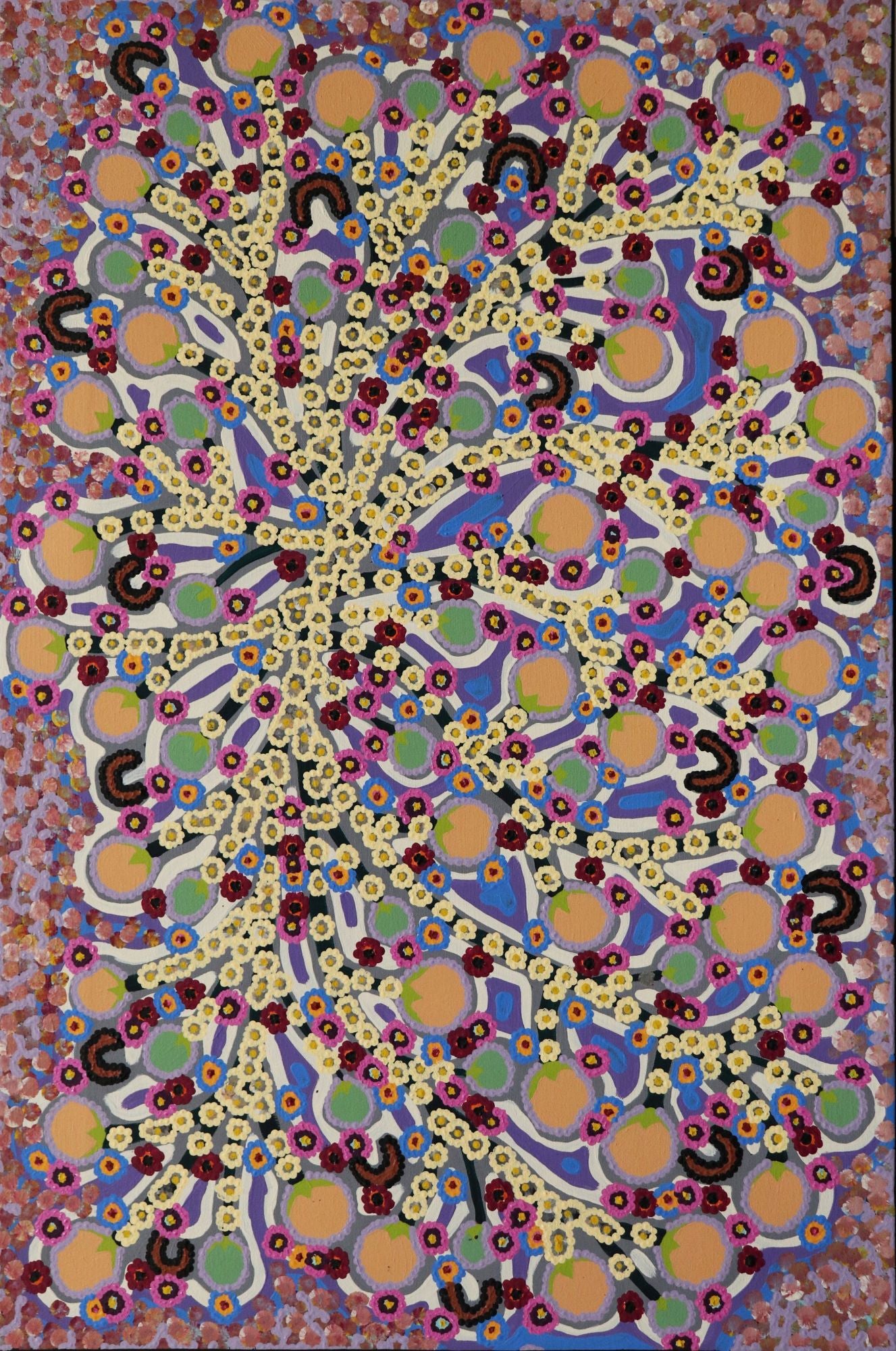 237-25 Warrangkarli, Bush Tomato (Walmajarri). 90 x 60 Acrylic on Canvas