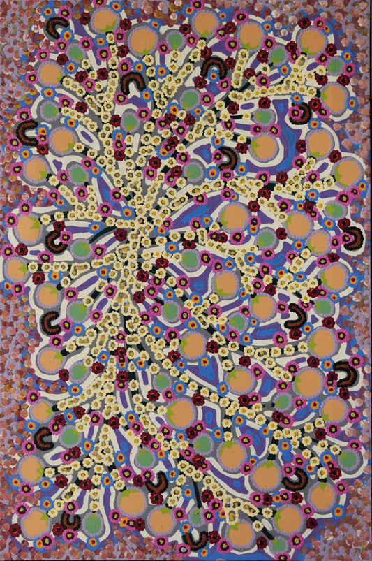 237-25 Warrangkarli, Bush Tomato (Walmajarri). 90 x 60 Acrylic on Canvas