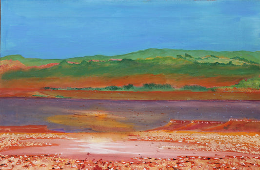 248-25 Two Landscapes - Gija and Jaru Country. 90 x 60 Acrylic on Canvas