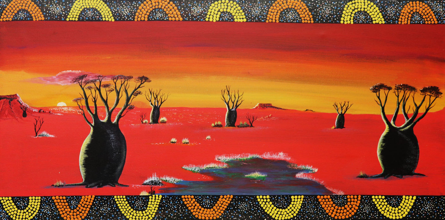249-25 Kimberley Boab Tree. 120 x 60 Acrylic on Canvas