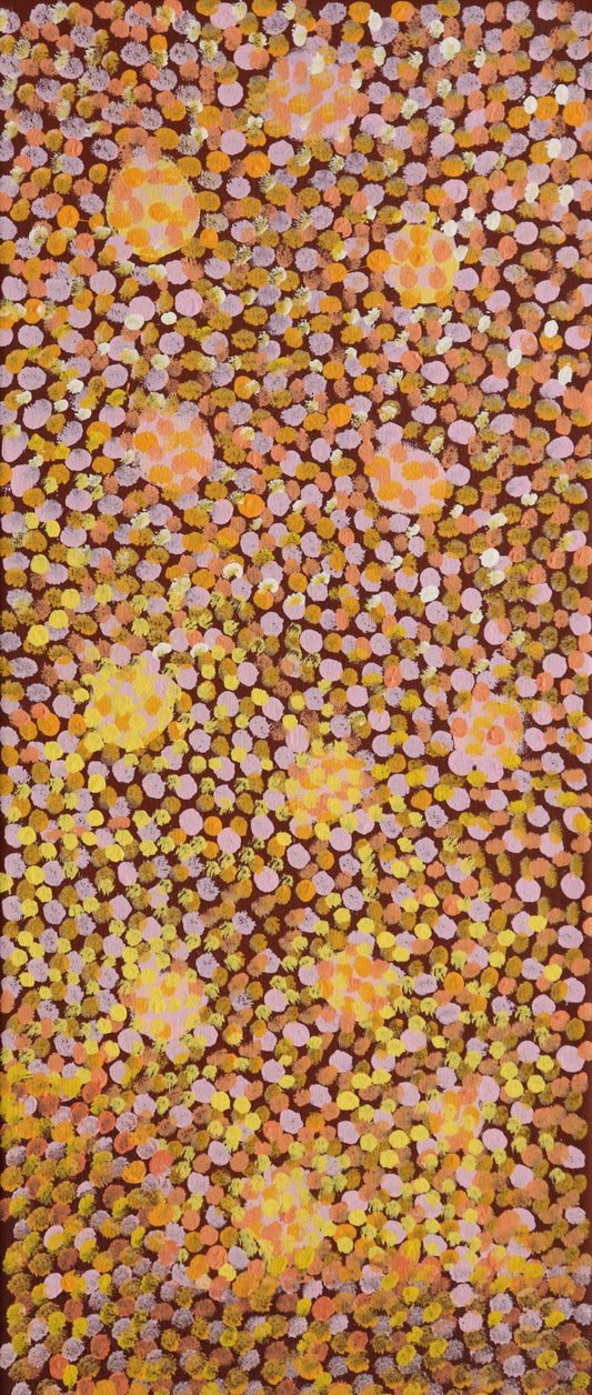 287-25 Spinifex along the Tanami and around Clay Pans. 70 x 30 Acrylic on Canvas