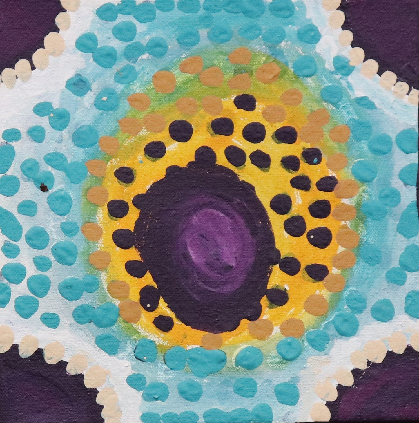 319-25 Marks and Patterns of Ceremony and Story Telling. 20 x 20 Acrylic on Canvas