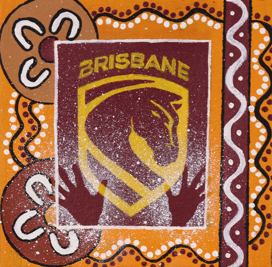 325-26 Brisbane Bronco's  - big part of modern Aboriginal Culture. 20x20cm acrylic on linen