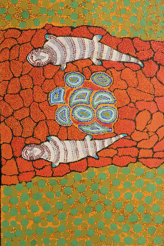 332-25 Blue Tongue Lizard. 90 x 60 Acrylic on Canvas