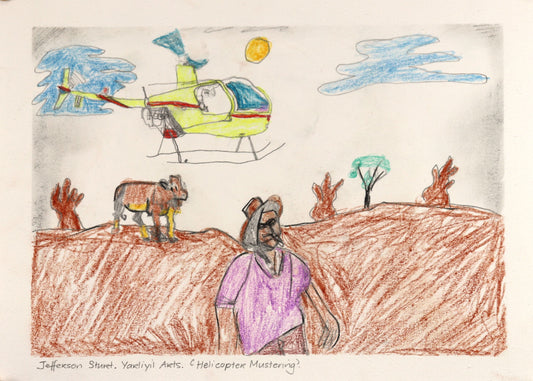 373-26 Mustering on the Stations - old and new ways. 28 x 38cm Pencil/Pen on Archival Paper
