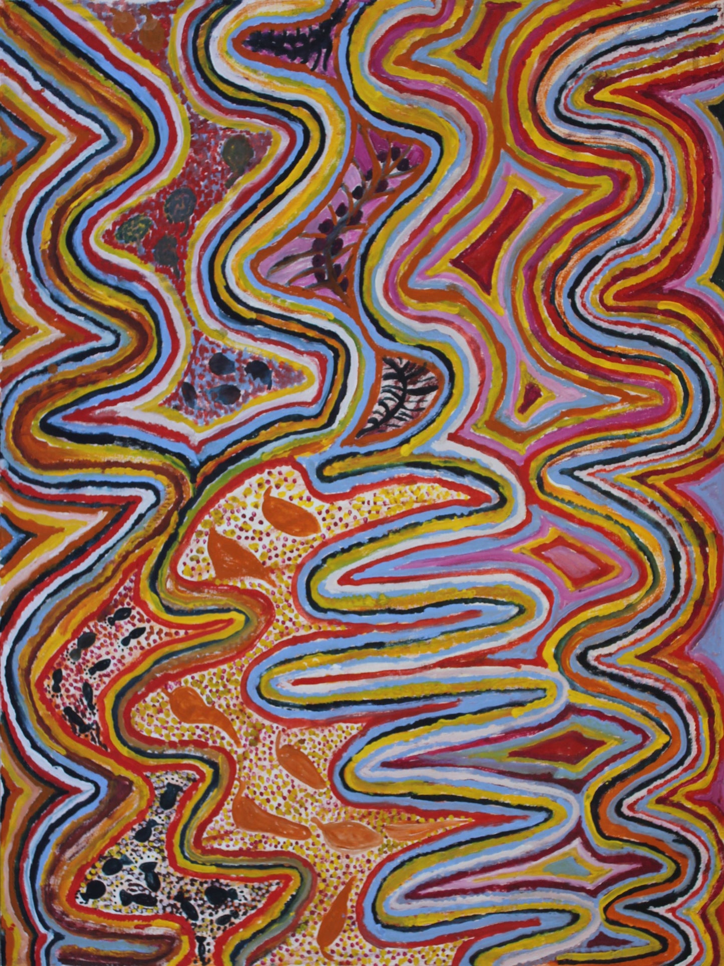 593-18 Walkabout at Flora Valley. 120 x 90 Acrylic on Canvas