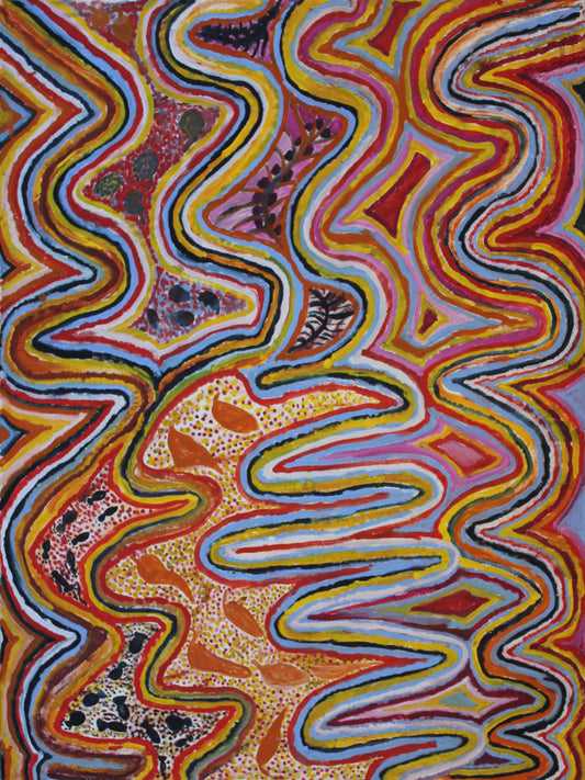 593-18 Walkabout at Flora Valley. 120 x 90 Acrylic on Canvas