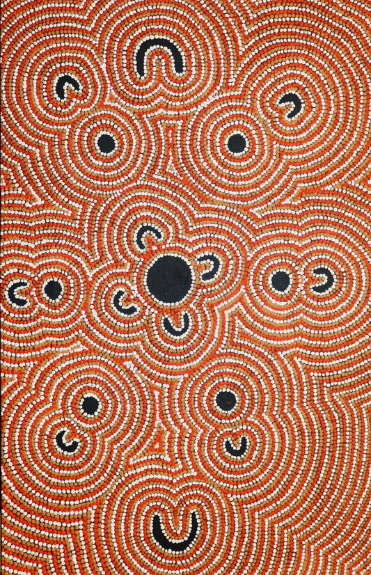 30-26 King Fisher Dreamtime Story. 70 x 45 Acrylic on Canvas