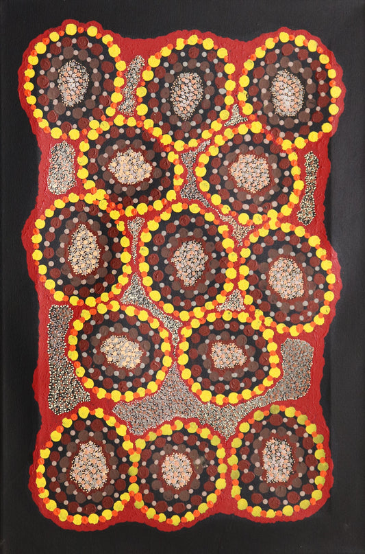 60-26 Rainy Season - water and wildflowers. 90 x 60 cm acrylic on canvas