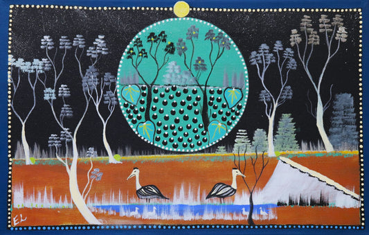 75-26 Louisa Downs Station - My country is always with me. 70 x 45 cm acrylic on canvas