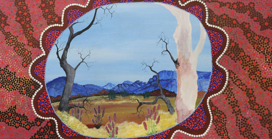 57-26 Colours of my Country in my Heart. 120 x 60 cm acrylic on canvas