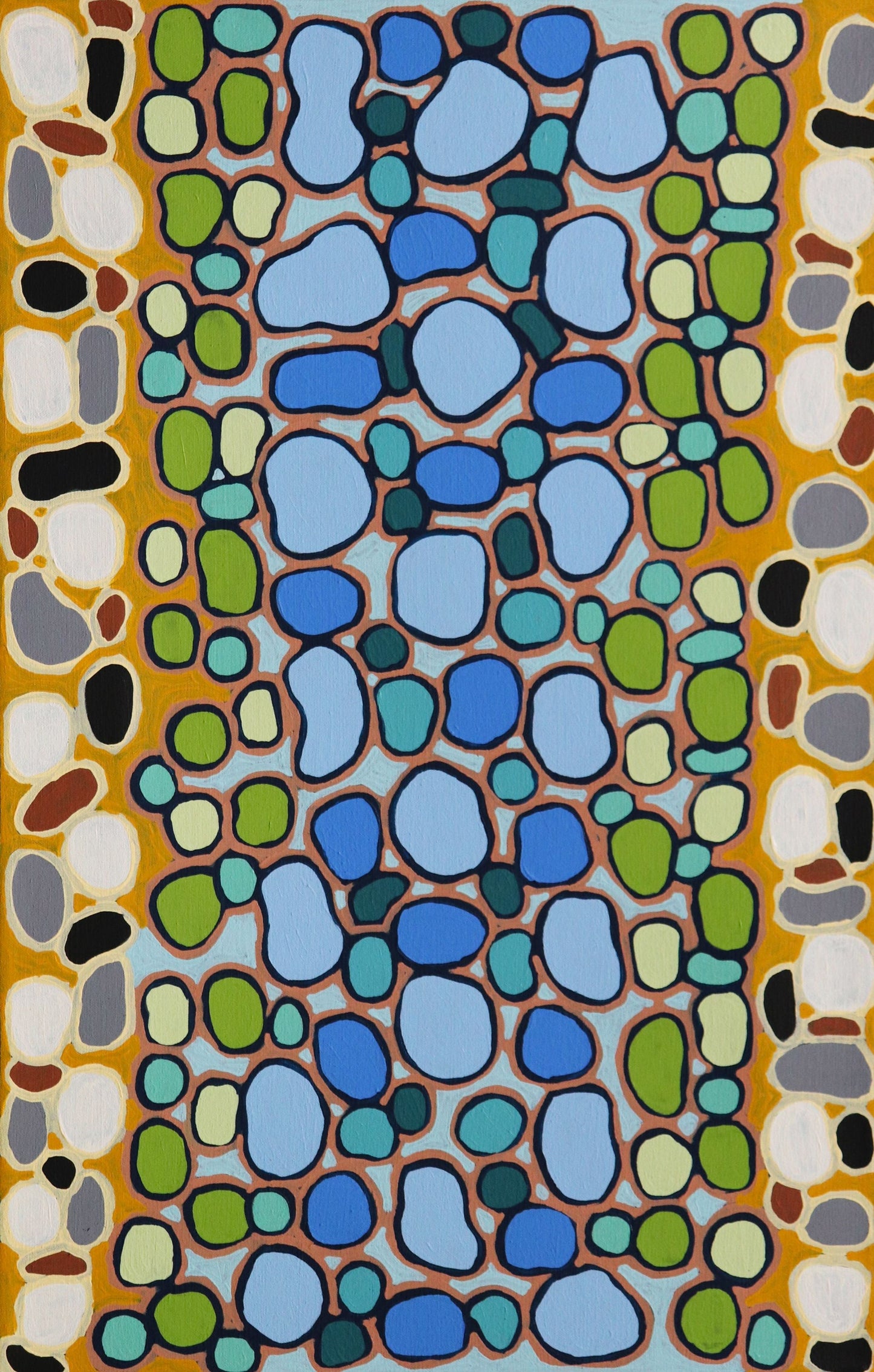 87-26 Colours of my Country - Stones in every Colour. 70 x 45 cm acrylic on canvas