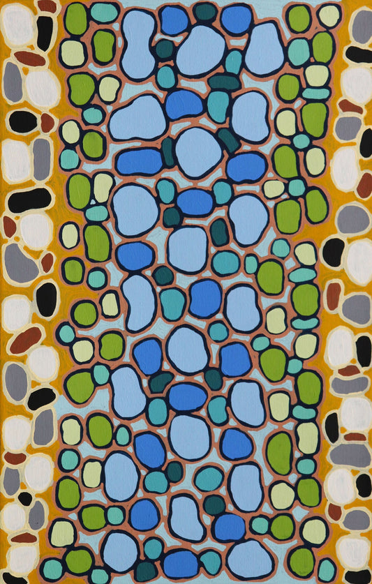 87-26 Colours of my Country - Stones in every Colour. 70 x 45 cm acrylic on canvas