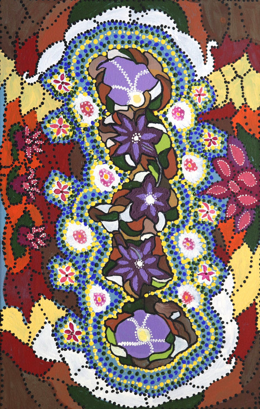 93-26 Wildflowers After the Big Wet - Gija Country. 70 x 45 cm acrylic on canvas