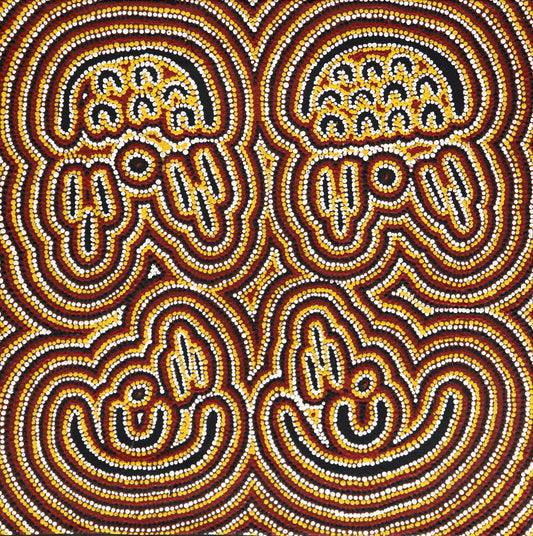 107-26 King Fisher Dreamtime Story. 50x50cm acrylic on canvas
