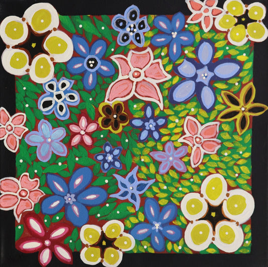 43-25 Wildflowers. 50x50cm acrylic on canvas