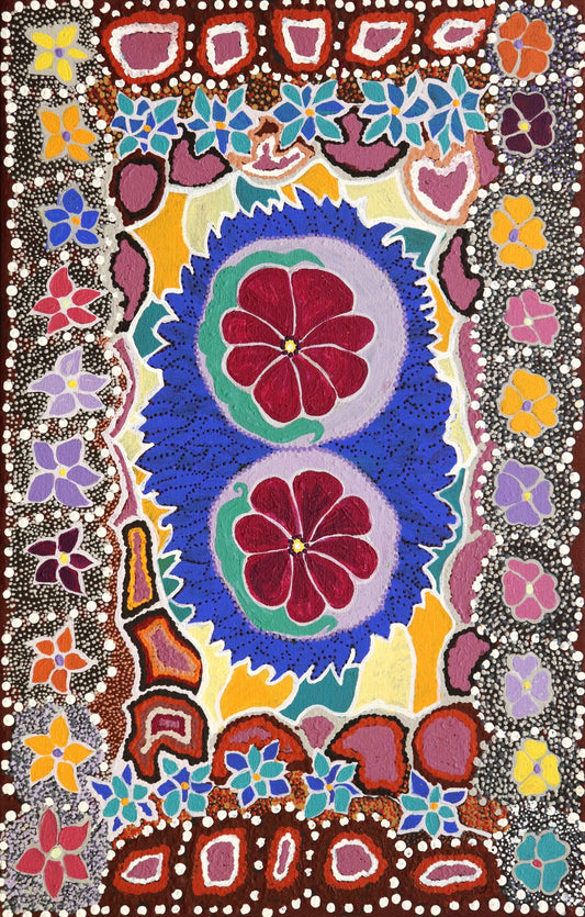 112-26 Wildflowers After the Big Wet - Gija Country. 70x45cm acrylic on canvas