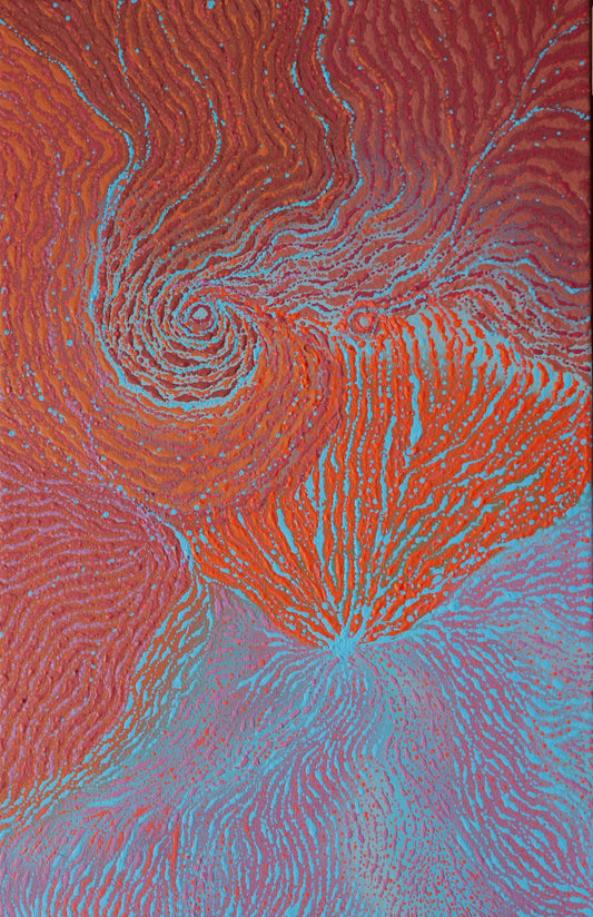 121-26 Reflections of the sun over the Kimberley's. 70x45cm acrylic on canvas