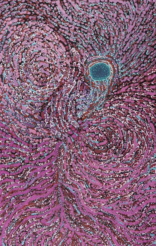 130-26 Living Water - Two Cultures. 70x45cm acrylic on canvas