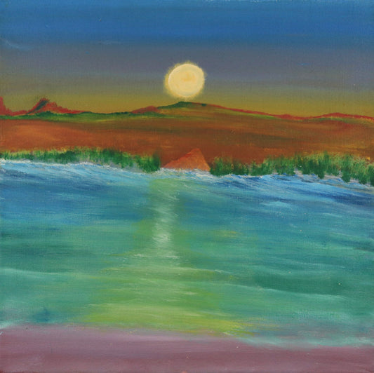 138-26 Wet Season Sunset Over the Waters. 50x50cm acrylic on canvas