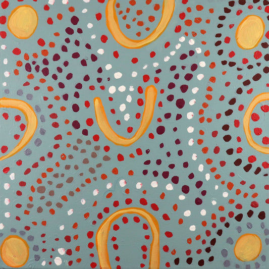 162-26 Marks and Patterns of Ceremony and Story Telling. 50x40cm acrylic on canvas