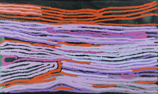 177-26 Burnt Ground after Fires - New Life. 30x50cm acrylic on canvas