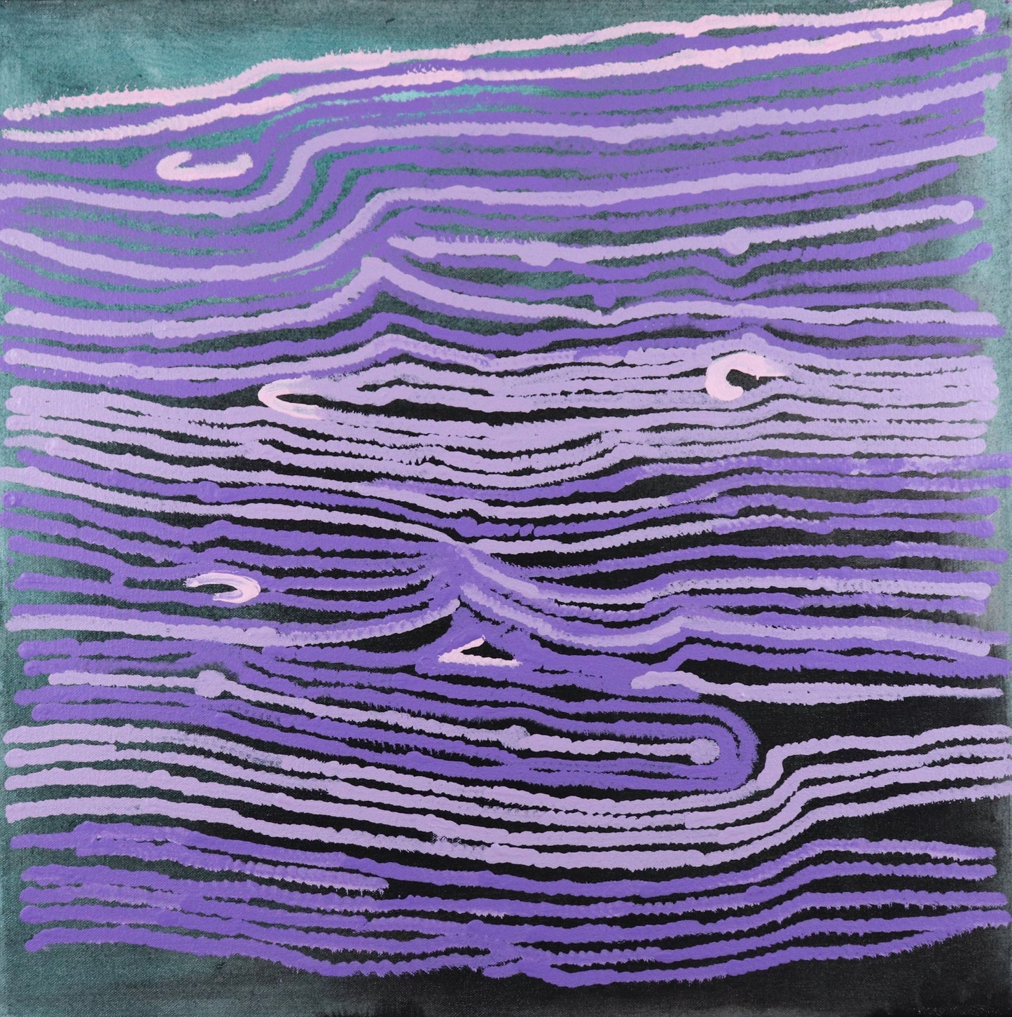 179-26 Mulla Mulla among the Rocks, Sands and Claypans of the Tanami. 50x50cm acrylic on canvas