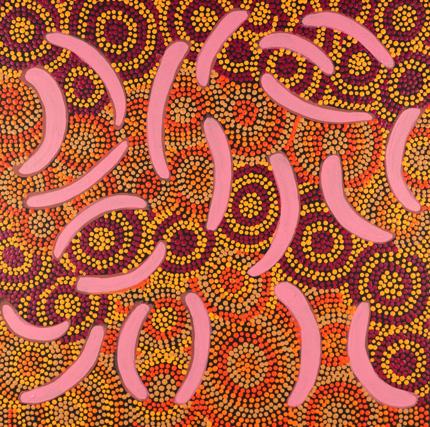 180-26 Searching for Sand Frogs in the Dunes. 50x50cm acrylic on canvas