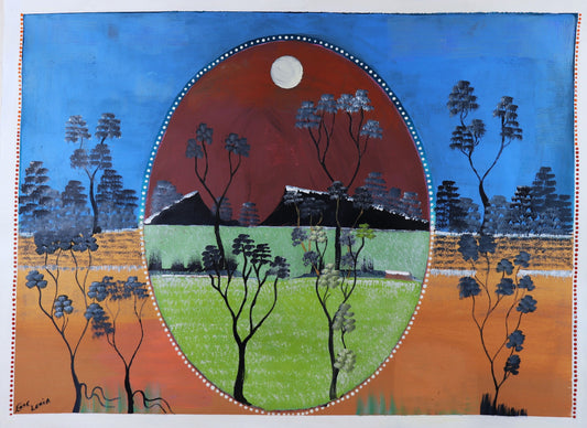 245-26 Louisa Downs Station - My country is always with me. 61 x 71 Acrylic / Watercolour on Archival Paper