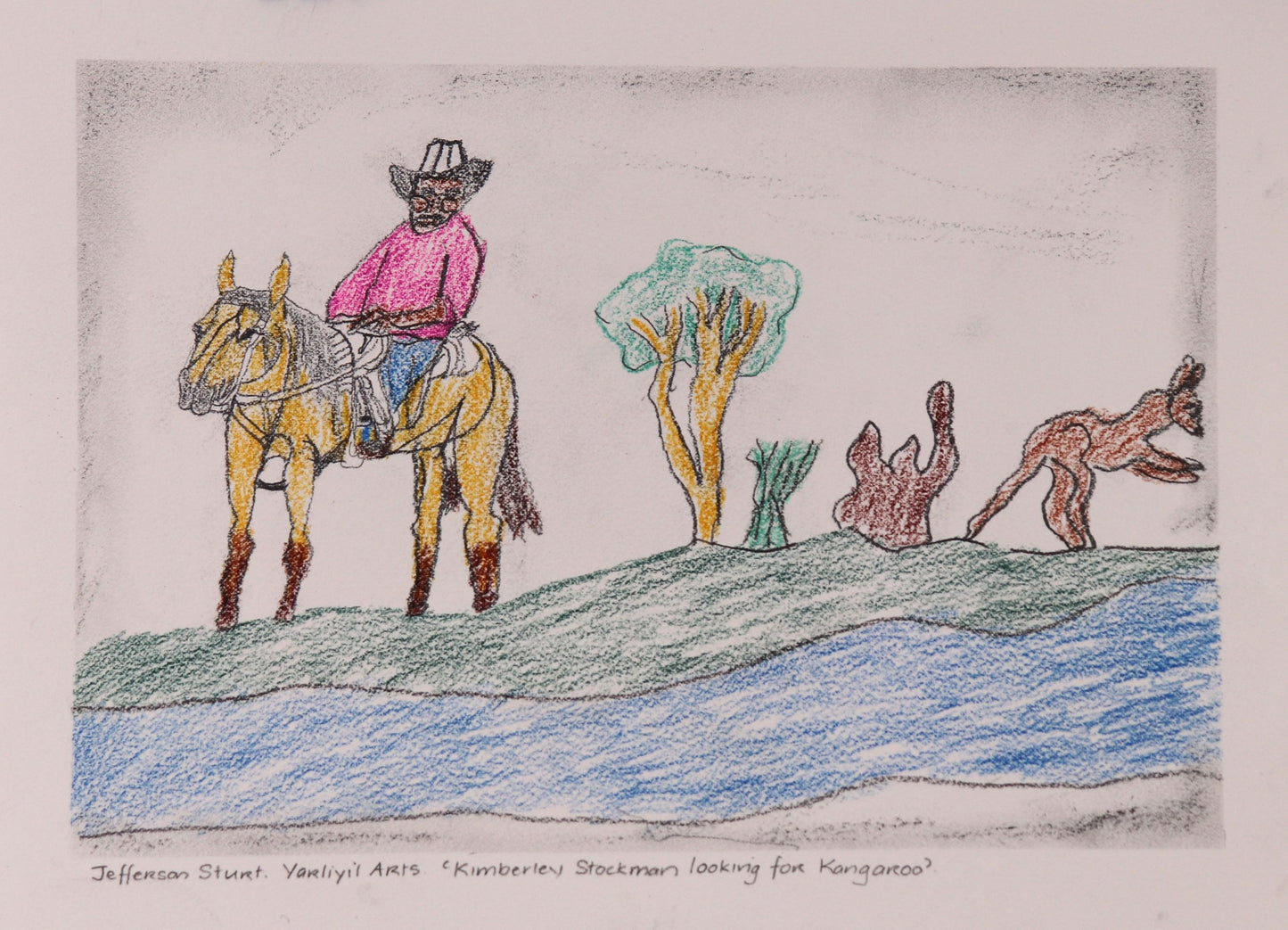 281-26 Kimberley Stockman looking for Kangaroo. 28 x 38cm Pencil/Pen on Archival Paper