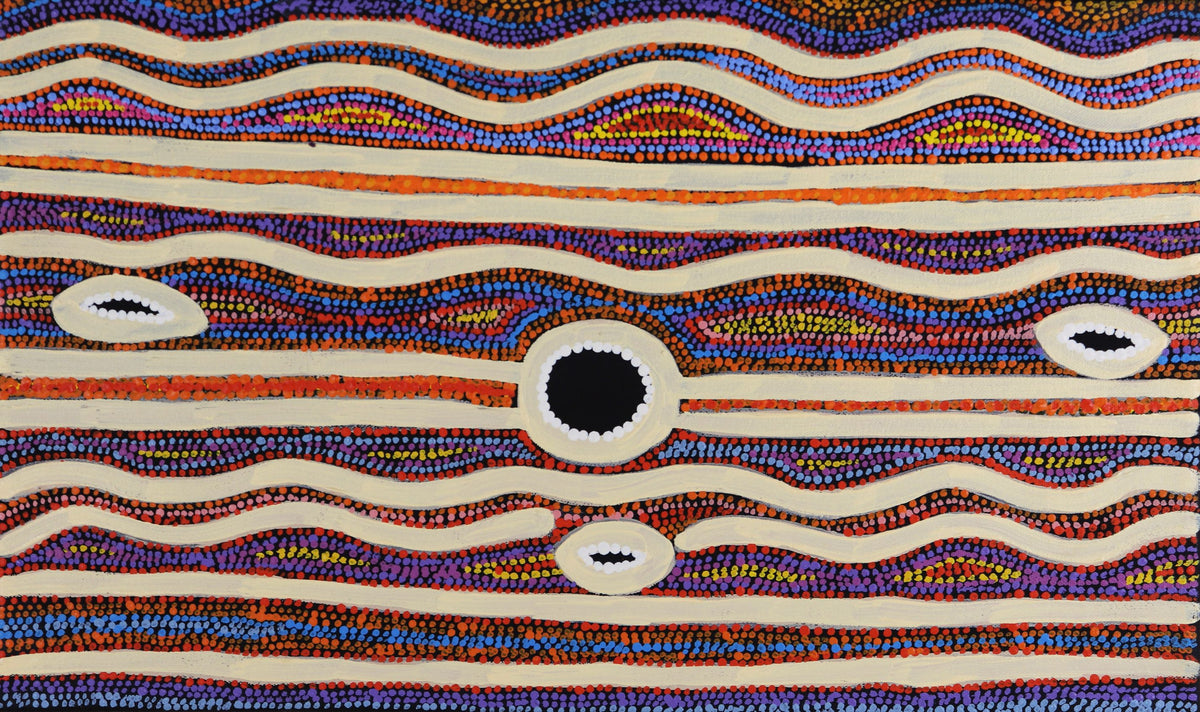 314-26 Ceremony Gathering. 30x50cm acrylic on canvas